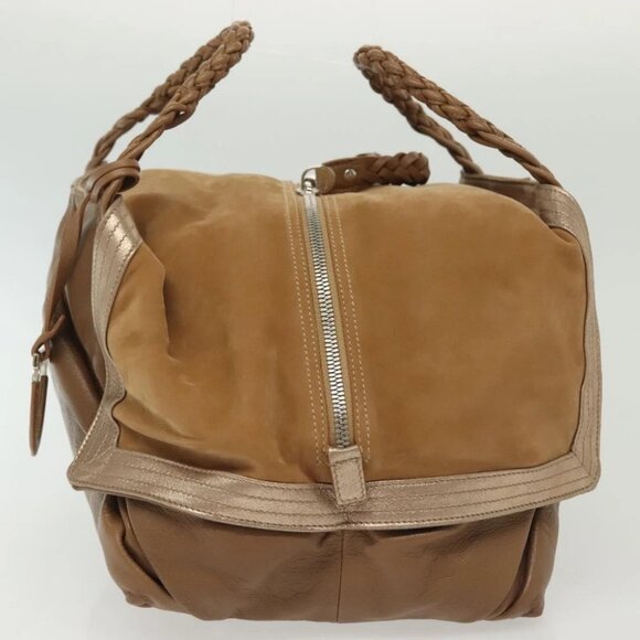 Salvatore Ferragamo Hand Bag Leather Brown Silver Auth BA5508 - Picture 5 of 16